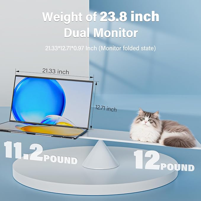 InnoView 23.8" FHD 100Hz Dual Monitor Built-in Speakers 315°Adjustable 100% - Image 9