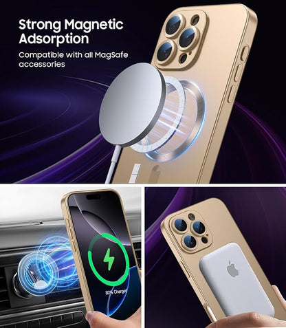 Magnetic for iPhone 16 Pro Case Slim Soft Silicone Bumper Shockproof Metallic - Image 3