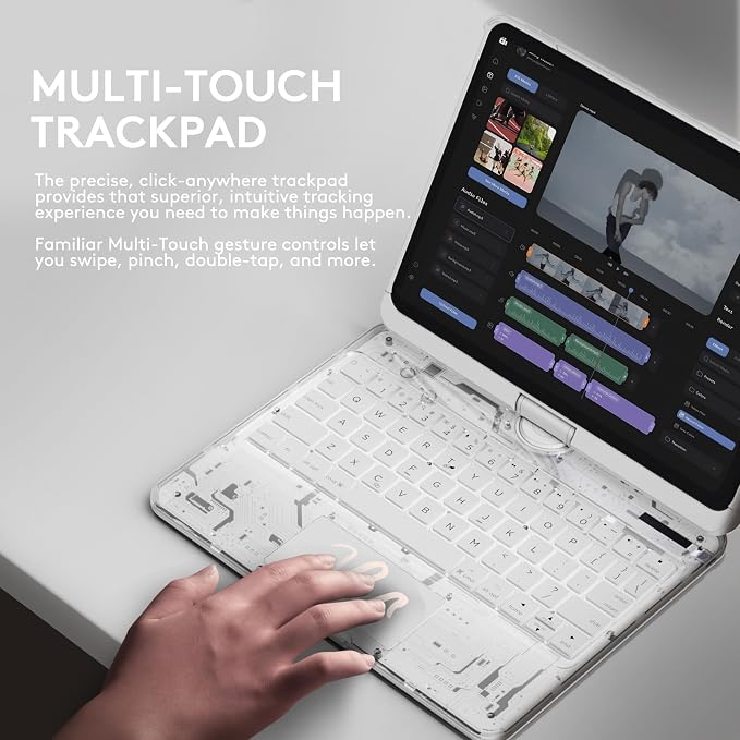 GUSGU Transparent Case with Wireless Keyboard - Image 6