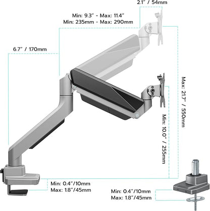 ARES WING Ultrawide Single Monitor Arm, Heavy Duty Monitor Mount - Image 2