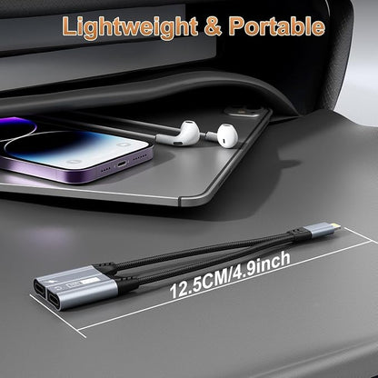 Magnetic Lightning to Dual Lightning AUX Adapter, 2 in 1 iPhone Audio and - Image 6