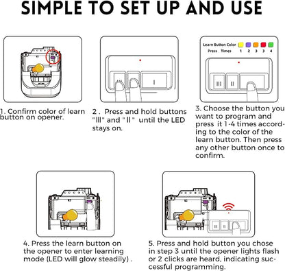 2 for Chamberlain LiftMaster Craftsman Garage Door Opener Remote 893LM 893Max - Image 5