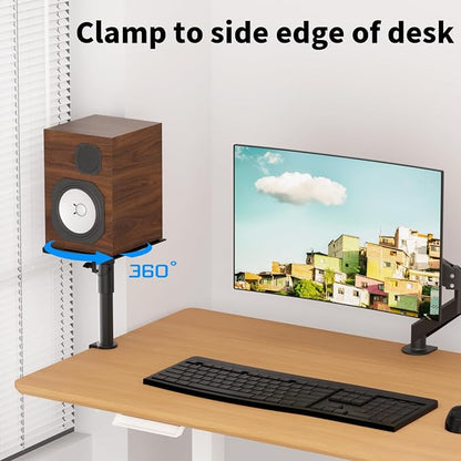 suptek Clamp-on Speaker Stand Desk Mount Set, Height Adjustment, 9.6 x 8.8 inch - Image 6