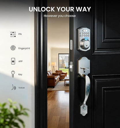 Veise VE012W-H WiFi Smart Front Door Lock Set, Built-in WiFi, App Remote & - Image 6