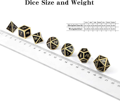 DNDND Metal Dice Set D&D, 7 die Metallic Polyhedral Dice Set - Image 5