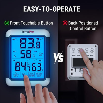 TempPro TP65 Indoor Outdoor Thermometer Digital Wireless Hygrometer Temperature - Image 5