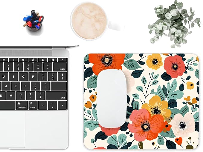 Mouse Pad, Cute Floral Pattern Flower Mouse Pads - Image 6