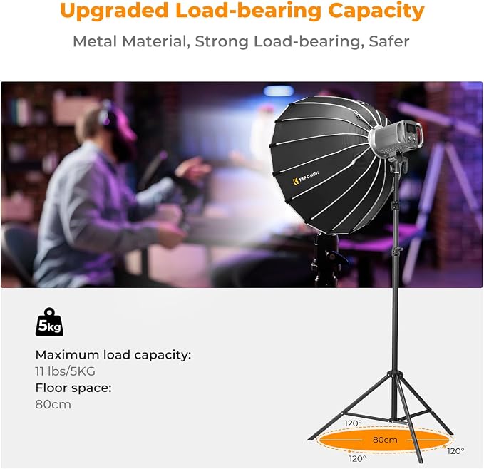 K&F Concept Light Stand for Photography, 7.5ft/2.3M Portable Extendable Photo - Image 5