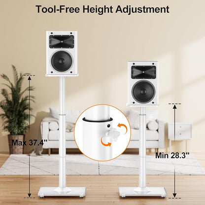 ELIVED Universal Speaker Stands Height Adjustable 28"-37.4", Bookshelf Speaker - Image 2