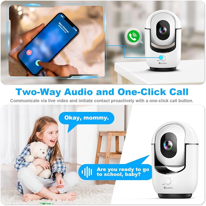 Cloarks 2K Pan/Tilt Security Camera, WiFi Indoor Cameras - Image 7