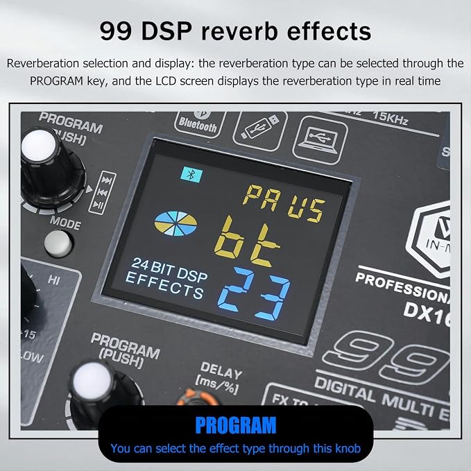 W IN-MIX DX16 Professional DJ Audio Mixer 16 Channel - Image 6