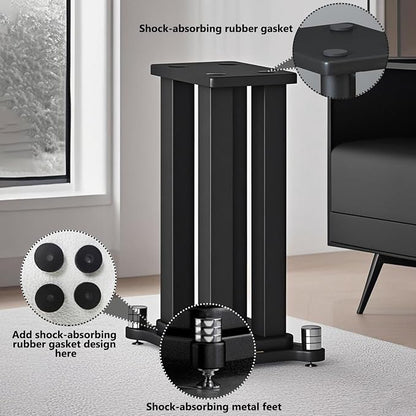 A Pair of Speaker Stands, Bookshelf Speaker Stand Steel Frame Support - Image 3