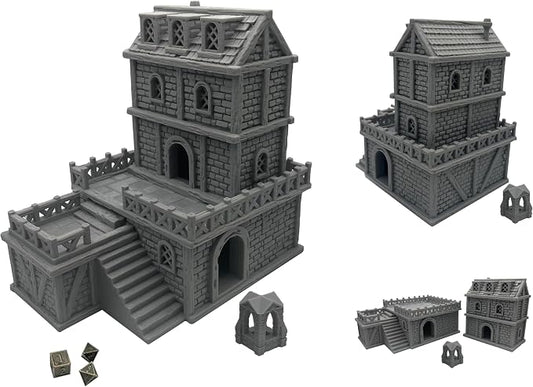 Paintable Tabletop Miniature Building Terrains Compatible - 18mm/28mm Scale by HAUTICO