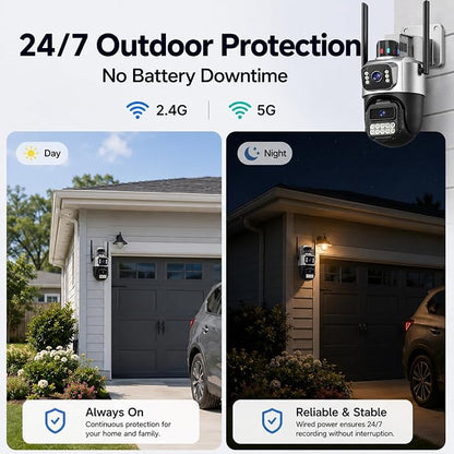Outdoor Camera, Dual Lens PTZ 6MP Security Camera Outdoor, 6X Digital Zoom - Image 6