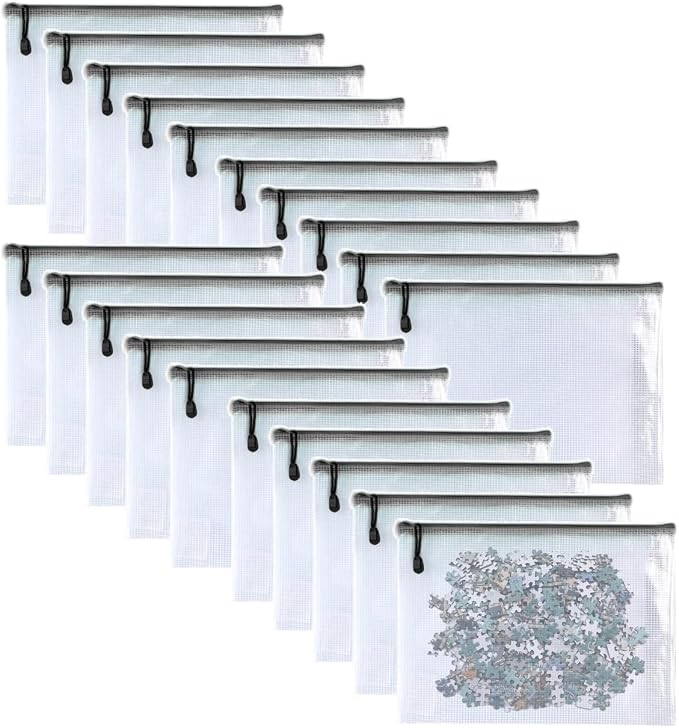 Oaimyy-5 x 7-20 Pcs-Plastic Mesh Zipper Pouch Document Folders Bag Zip File Bags by Oaimyy