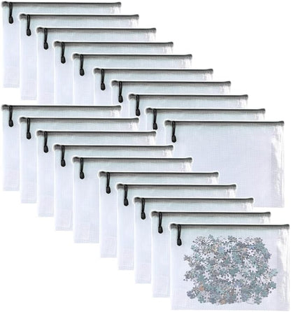 Oaimyy-5 x 7-20 Pcs-Plastic Mesh Zipper Pouch Document Folders Bag Zip File Bags by Oaimyy