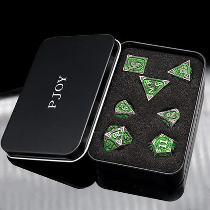 PJOY D&D Dice Set Metal DND Green Dice - Image 4