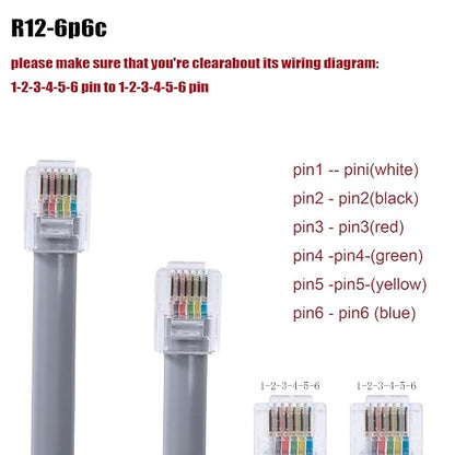 RJ12 Cable Phone Cord RJ12 6P6C Male to Male Straight Wired - Image 4