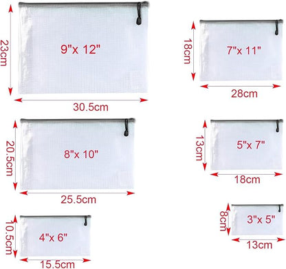 Oaimyy-24 Pcs Plastic Mesh Zipper Pouch Document Folders Bag Zip File Folders - Image 3