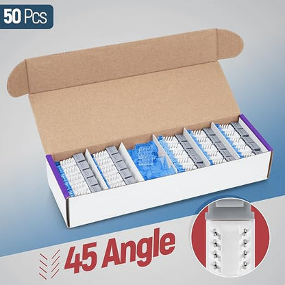 Everest 45° Angled RJ45 Cat5e Keystone Jacks 50-Pack in Gray - Image 2