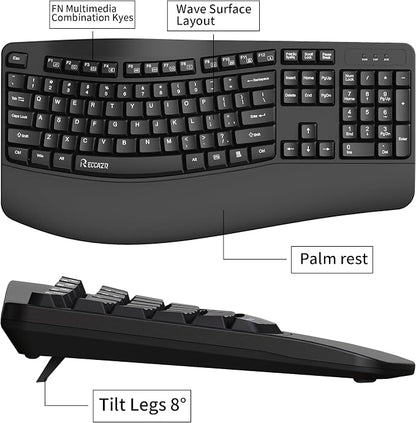 Ergonomic Keyboard, Wired Computer USB Keyboard - Image 7