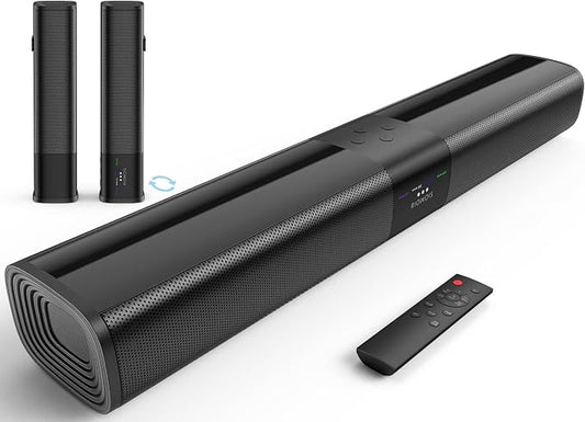Sound Bar for Smart TV, 2 in 1 Detachable Home Audio Soundbar Speaker, 20” by RIOWOIS