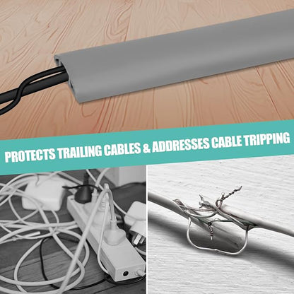 Floor Cord Cover Self Adhesive Cord Hider, 20FT Cable Management, Extension - Image 7
