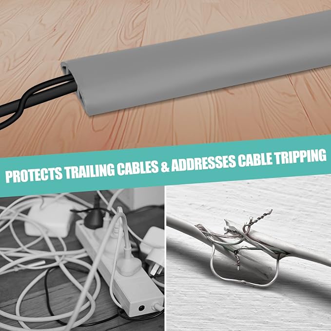 Floor Cord Cover Self Adhesive Cord Hider, 10FT Cable Management, Extension - Image 5