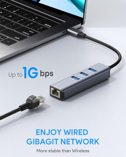 USB C to Ethernet Adapter, Vilcome RJ45 to USB C Thunderbolt 3/Type-C Gigabit - Image 3