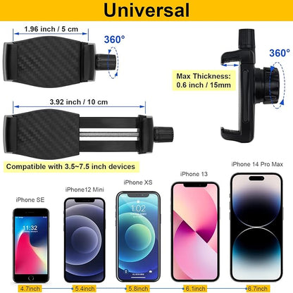 iPhone Mount for Desk/Table/Rod/Kitchen Cabinet, 360°Adjustable Aluminum Alloy - Image 9