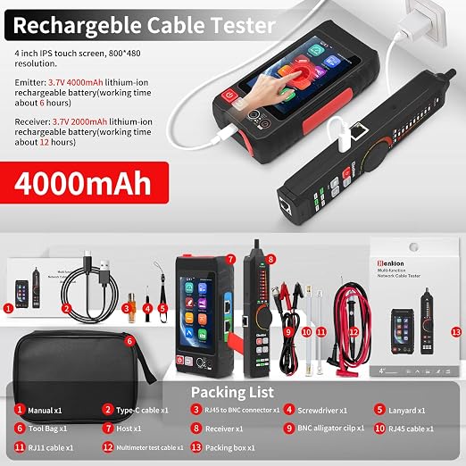 Multifunction RJ45 Network Caber Tester, Full Features UTP Cable Tester Cable - Image 8