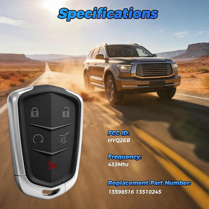 Smart Key Fob 13598516 13510245 433Mhz HYQ2EB Keyless Entry Remote Control - Image 4