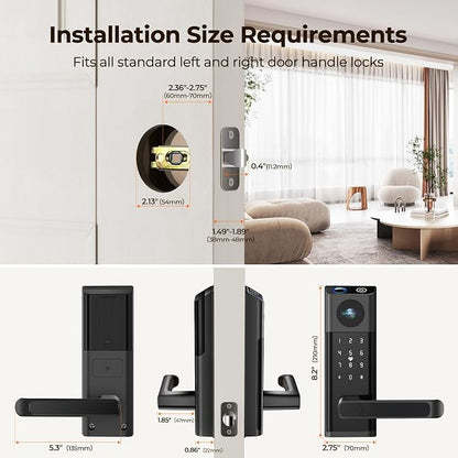 Video Smart Lock with Camera & Doorbell, 5-in-1 Keyless Entry Door Lock with - Image 6