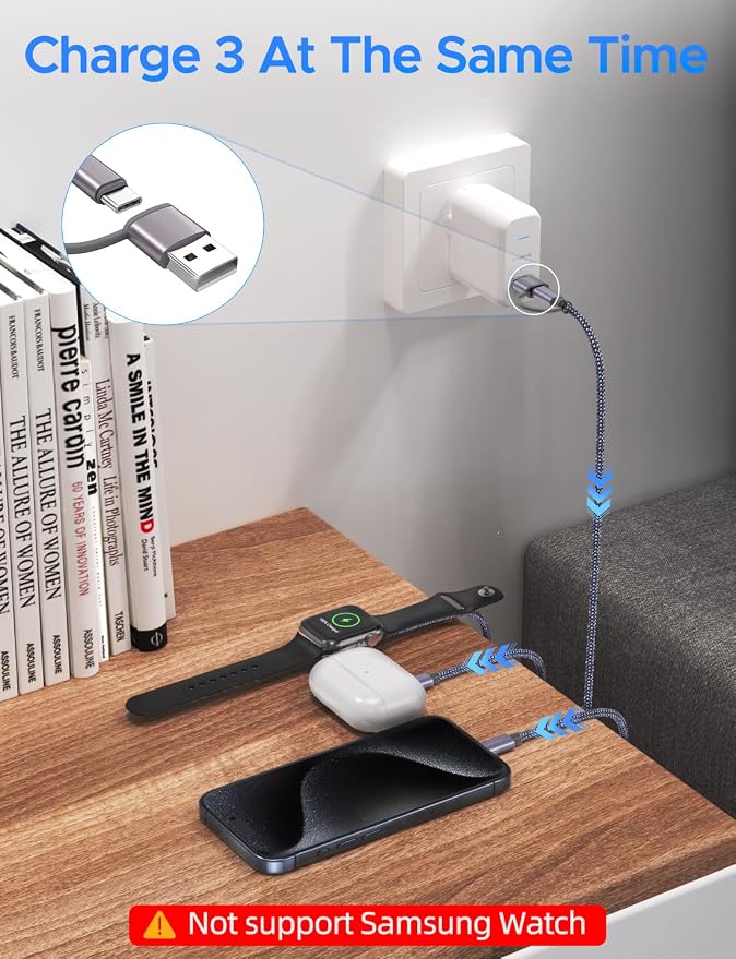 2Pack Upgraded 3 in 2 USB C Cable - Image 2