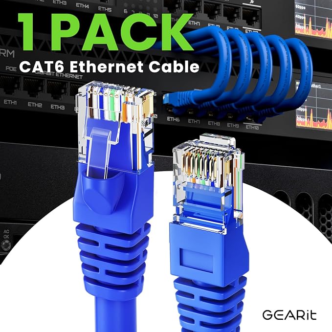 GEARit Cat 6 Ethernet Cable Cat6 Network Patch, Snagless Cord, Internet - Image 2