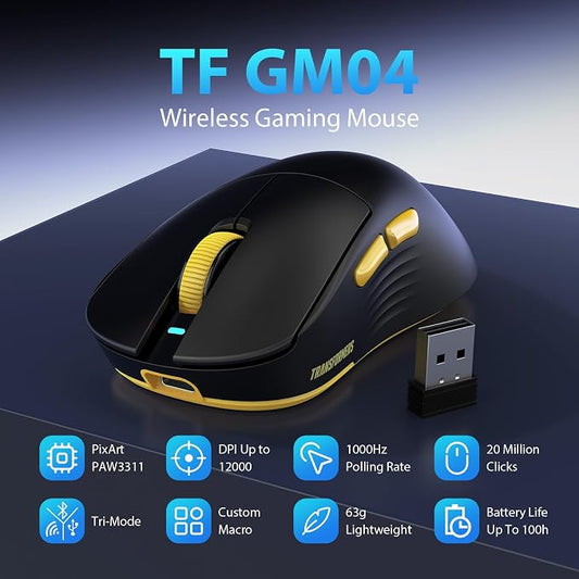 Transformers GM04 63g Lightweight Wireless Gaming Mouse, 12000 DPI, PAW3311 - Image 2