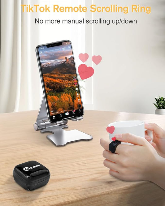 ADZERD Remote Control for TikTok, Page Turner for iPad iPhone, Scrolling Ring - Image 2