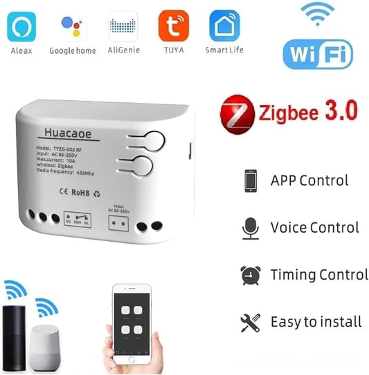 Zigbee 1CH AC 85-250V USB 5V Relay Smart Switch Module, Wireless APP Remote - Image 2