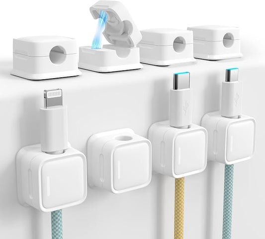 Cord Organizer Holder, 8 Pack Magnetic Desk Cable Clips Management, Hide Phone by smofish