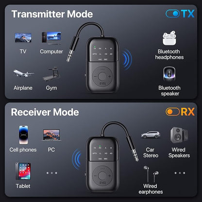 Bluetooth Transmitter Receiver, 2-in-1 Bluetooth 5.4 Adapter - Image 2