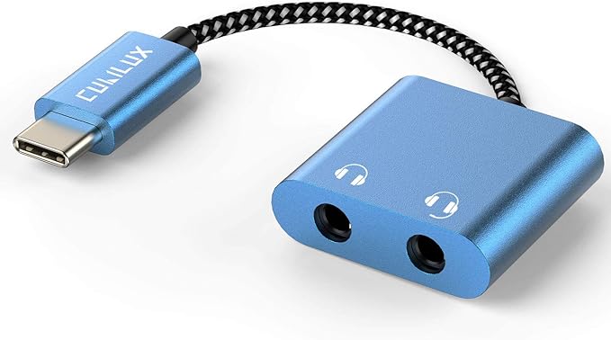 Cubilux USB C Dual Headphones Adapter, Type C to Double 3.5mm Earphone Audio by Cubilux