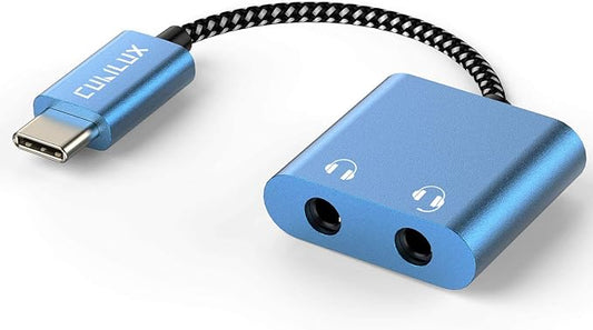 Cubilux USB C Dual Headphones Adapter, Type C to Double 3.5mm Earphone Audio by Cubilux