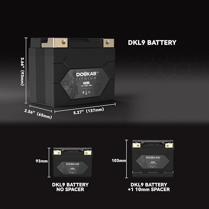 DKL9 450A LiFePO4 Motorcycle Lithium Battery, 12V 3Ah Powersports Battery - Image 6