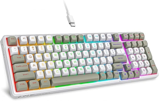 HUO JI Z-99 Wired Mechanical Keyboard, Creamy Sound, Hot Swappable Pre-lubed by HUOJI