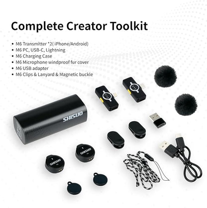 Pro Lavalier Microphone for Podcast Recording, Wireless Clip-On Mic - Image 7