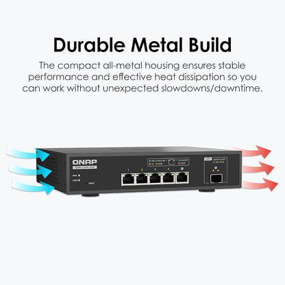 QNAP 5-Port Multi-Gig 10GbE Lite-Managed Network Switch – 4× 10/5/2.5/1G RJ-45 - Image 6