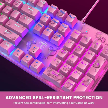 RisoPhy Mechanical Gaming Keyboard, RGB 104-Key Ultra-Slim Backlit USB Wired - Image 6
