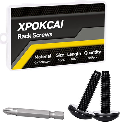 60-Pack Rack Screws 10/32 with Nylon Washers by Unknown