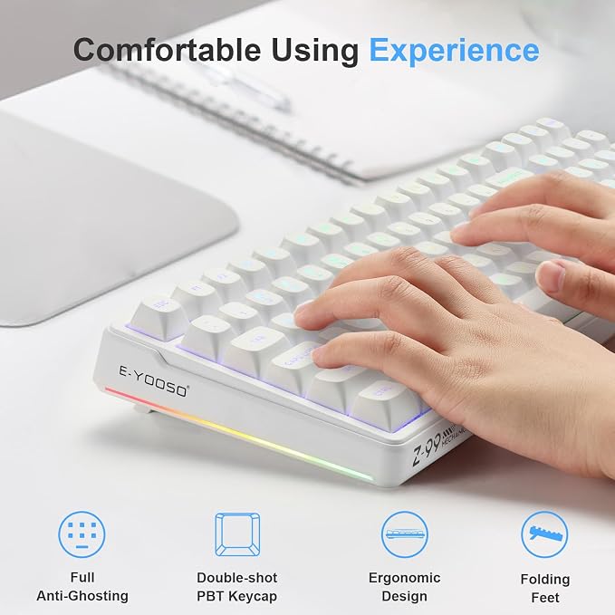 HUO JI E-Yooso Creamy Mechanical Keyboard Wired, Hot Swappable, Pre-lubed - Image 5