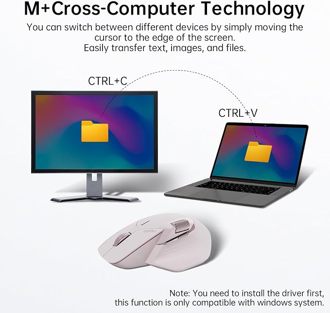 Rapoo MT760 Multi-Device Wireless Mouse, 11 Programmable Buttons, 4K DPI - Image 3